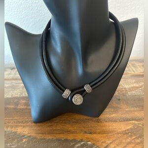 Michael Dawkins Leather & Druzy Choker